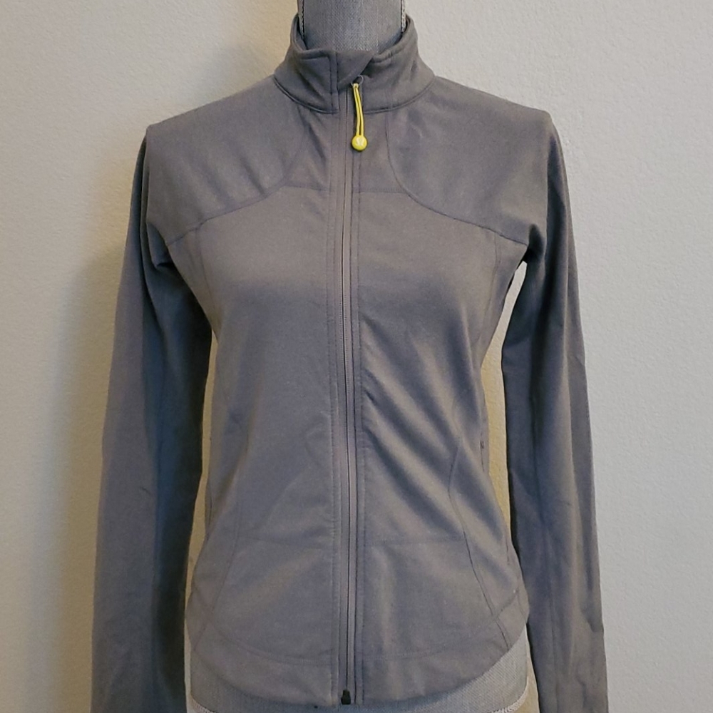 lululemon athletica Gray Full-Zip Jacket with Yellow Pull
